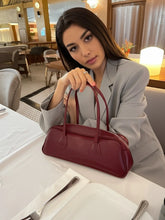 CARLA Retro Baget Omuz Çantası Bordo