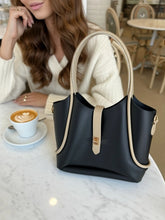 LILY Yavrulu Tote Omuz Çantası Siyah-Vizon