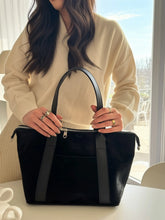 ELLY Büyük Boy Süet Tote Omuz Çantası Siyah