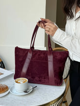 ELLY Büyük Boy Süet Tote Omuz Çantası Cherry