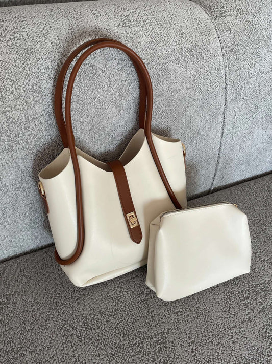 LILY Yavrulu Tote Omuz Çantası Bej 1890